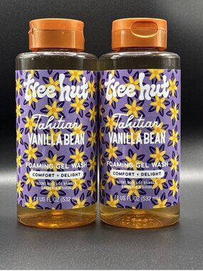 Tree Hut Tahitian Vanilla Bean Foaming Gel Wash 2 Pack 18oz NEW